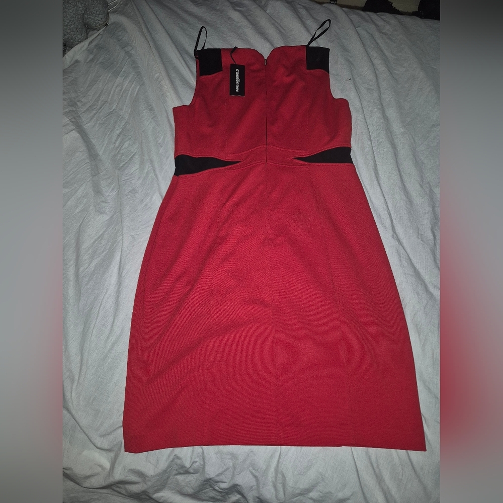 Karl Lagerfeld Red and Black Mini Dress